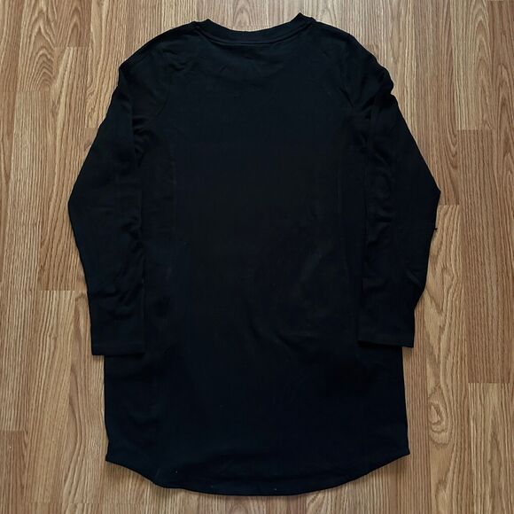 Athleta Black Balance Sweater Dress Long Sleeve Medium Minimalist Lounge Basic - Picture 8 of 11